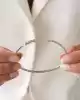 Beyaz Altın Suyolu Kelepçe Bileklik