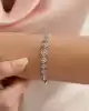 Beyaz Altın Taşlı Dörtgen Bileklik