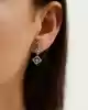 Beyaz Altın Taşlı Dörtgen Küpe