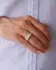 Beyaz Altın Taşlı Erkek Yüzük