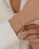 Beyaz Altın Taşlı Kelepçe Bileklik