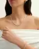 Beyaz Altın Taşlı Küpe