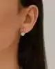 Beyaz Altın Taşlı Küpe