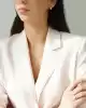 Beyaz Altın Taşlı Küpe