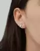 Beyaz Altın Taşlı X Küpe