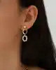 Beyaz Mineli Altın Küpe