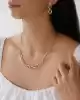 Beyaz Mineli Altın Küpe