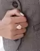 Beyaz Mineli Kalkan Yüzük