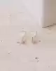 Beyaz Mineli Kalp Küpe