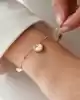 Beyaz Mineli Kalpli Altın Bileklik