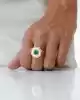 Beyaz Mineli Yeşil Taşlı Yüzük