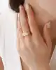 Bold Çizgi Desen Altın Yüzük