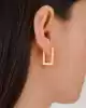 Bold Dörtgen Altın Küpe