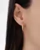 Mini Taşlı Halka Küpe