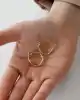 Burgu Detaylı Altın Halka Küpe