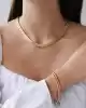 Çift Sıra Kafes Zincir Kolye