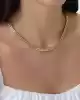 Çift Sıra Kafes Zincir Kolye
