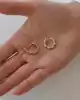 Çift Yönlü Mini Halka Çiçek Küpe