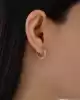 Çift Yönlü Mini Halka Çiçek Küpe