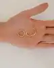 Çizgi Desenli Altın Halka Küpe