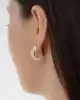 Çizgili Altın Halka Küpe