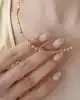 Dorika Toplu Altın Çizgi Kolye