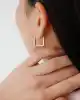 Dörtgen Altın Küpe