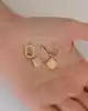 Dörtgen Uçlu Altın Küpe