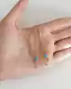 Firuze Taşlı Altın Zincir Küpe