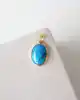 Firuze Taşlı Oval Kolye Ucu