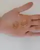 Geometrik Formlu Taşlı Halka Küpe
