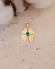 Göz Nazarlı Altın Yonca Kolye Ucu