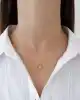 Halkalı Taşlı Çiçek Kolye