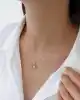 Halkalı Taşlı Çiçek Kolye