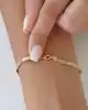 Hasır Görünümlü Altın İtalyan Bileklik