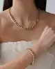 Hologramlı Altın Bold Gurmet Zincir Bileklik