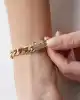 Hologramlı Altın Bold Gurmet Zincir Bileklik