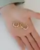 İki Renkli Altın Halka Küpe