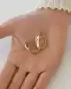 İkili Elips Altın Küpe