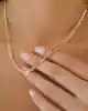 İnce Zincir Üç Renk Altın Kolye