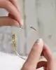 İnci Taşlı Altın Kelepçe Bileklik