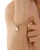 Kalp ve Yıldız Sallantılı Altın Bileklik