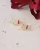 Kırmızı Mineli Çiçek Küpe