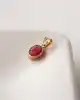 Kırmızı Taşlı Oval Kolye Ucu