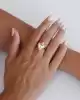 Kutup Yıldızı Beyaz Mineli Kalkan Yüzük