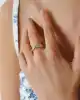 Leaf Taşlı Altın Yüzük