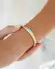 Mavi Mineli Altın Kelepçe Bileklik