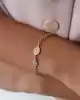 Mavi Mineli Mottolu Altın Bileklik