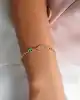 Mavi Mineli Mottolu Altın Bileklik