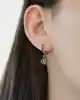 Mavi Taşlı Nazar Altın Küpe